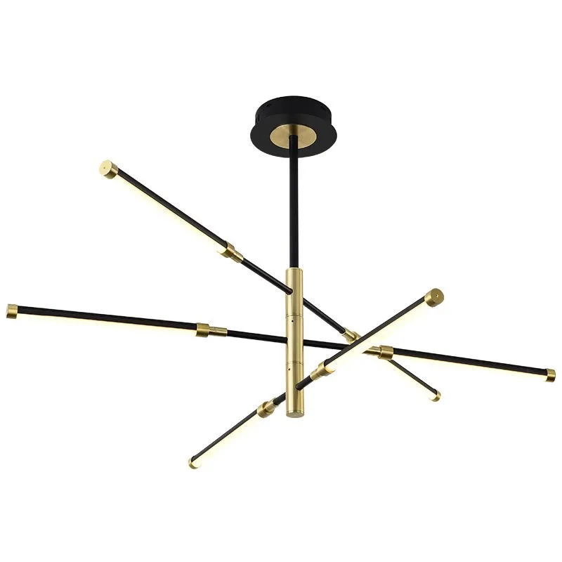 Черная современная светодиодная Люстра для гостиной спальни люстры с акриловым