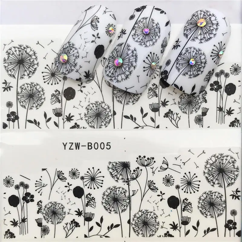 

YWK 1 Sheet Dandelion/Flower Series Nail Water Decals Dream ChaserPattern Tranfer Sticker Nail Art Decoration