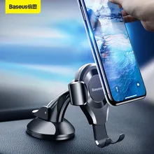 Baseus Gravity Car Phone Holder For iPhone 12 11 Pro Max Universal Suction Cup Auto Phone Mount Holder Stand For Xiaomi Samsung