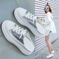 2021 fashion summer womans shoes outside solid thick bottom ladies sports shoes 4cm platform springautumn women half slippers