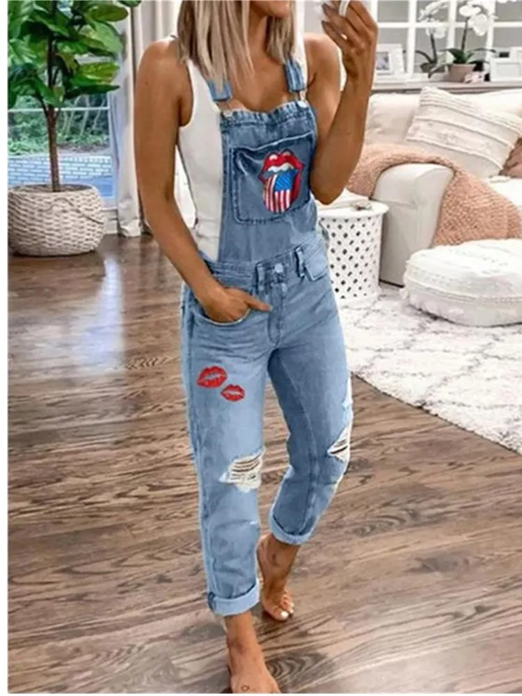 Женские комбинезоны с цветочным принтом длинные брюки со средней талией