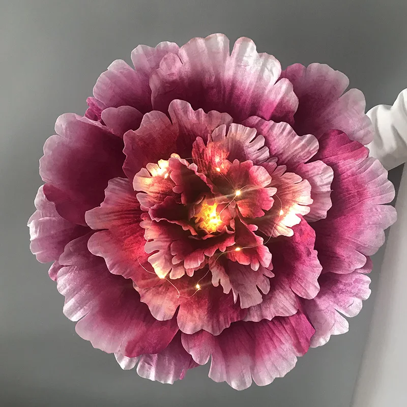 

80CM Large flower Head peony Wedding Home Decoration flores artificial diy background Flower wall Accessories Send light string