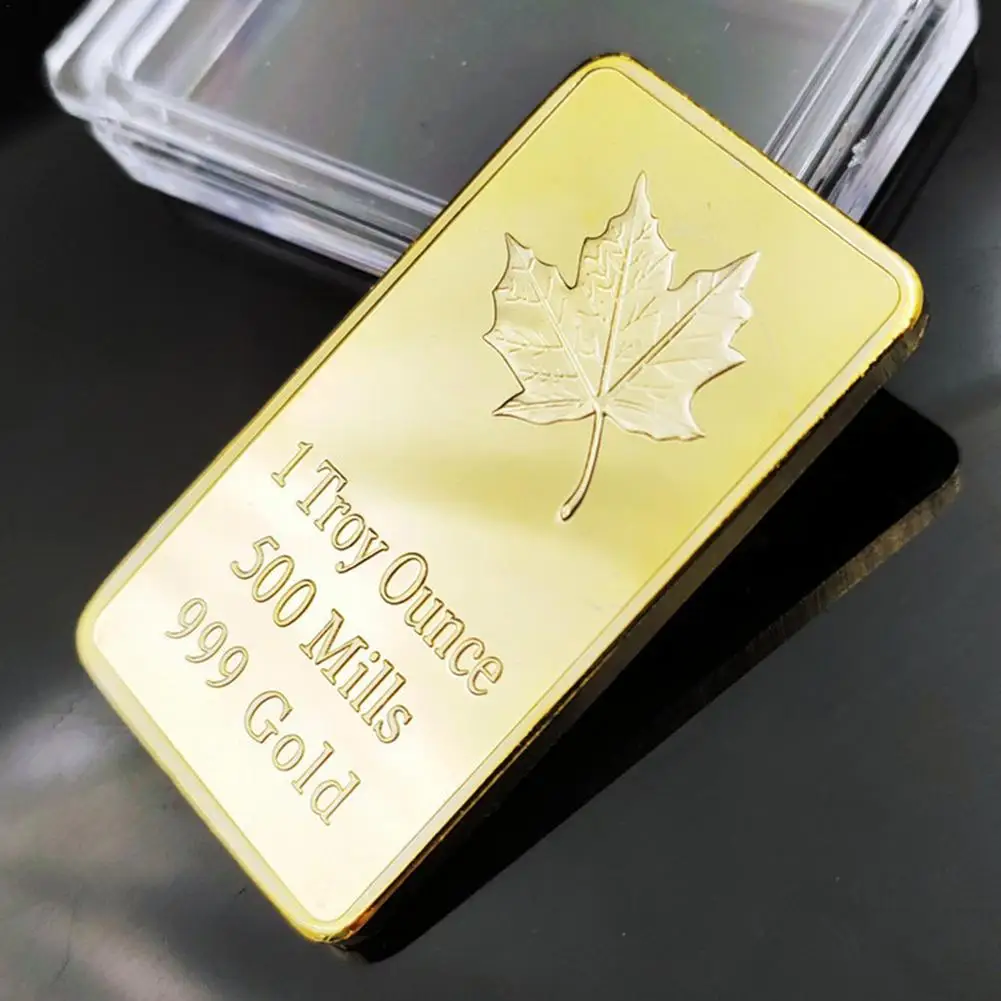 Canadian Gold Coins 2021 Commemorative Coin Rectangular Maple Leaf For Gift Decoration Souvenir Collection | Дом и сад