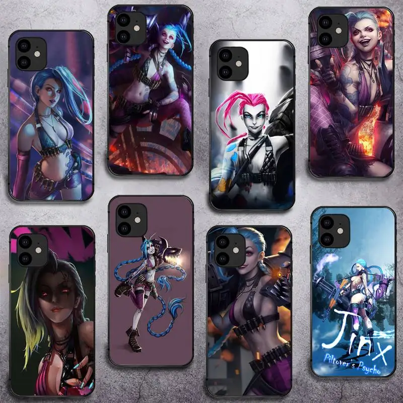 

Game LOL Jinx Phone Case For iPhone 13 12 11 Pro Max 11 XR XS Max X 8 7 6 5 SE 2020 Fundas Cover