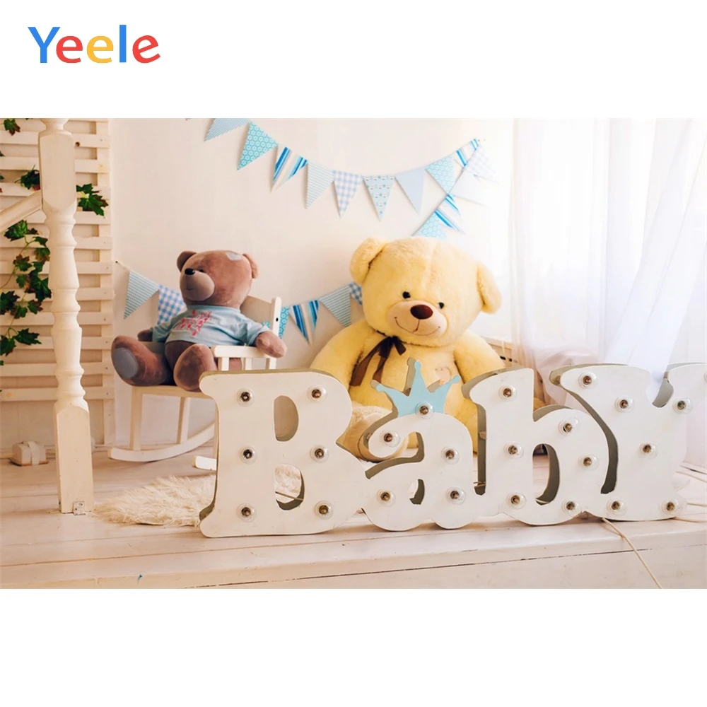 

Yeele Interior Baby Shower Photophone Toy Bears Birthday Decor Photo Background Custom Portrait Photo Backdrop for Photo Studio