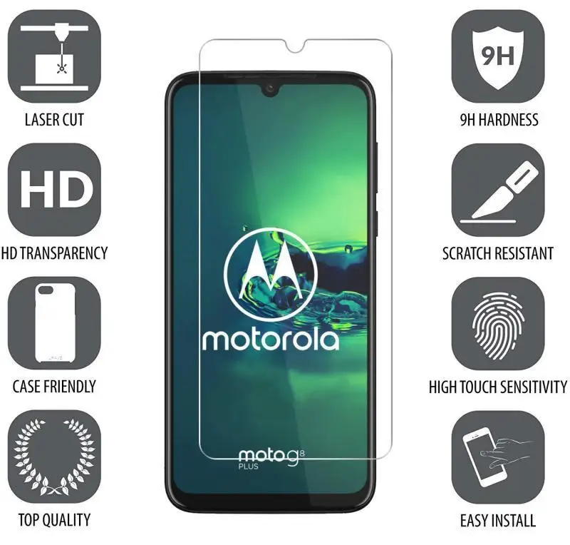 Закаленное ударопрочное стекло 9H HD для Motorola MOTO G8 Plus/Play G7 power P30 Note G6 Plus Z3 Play G4