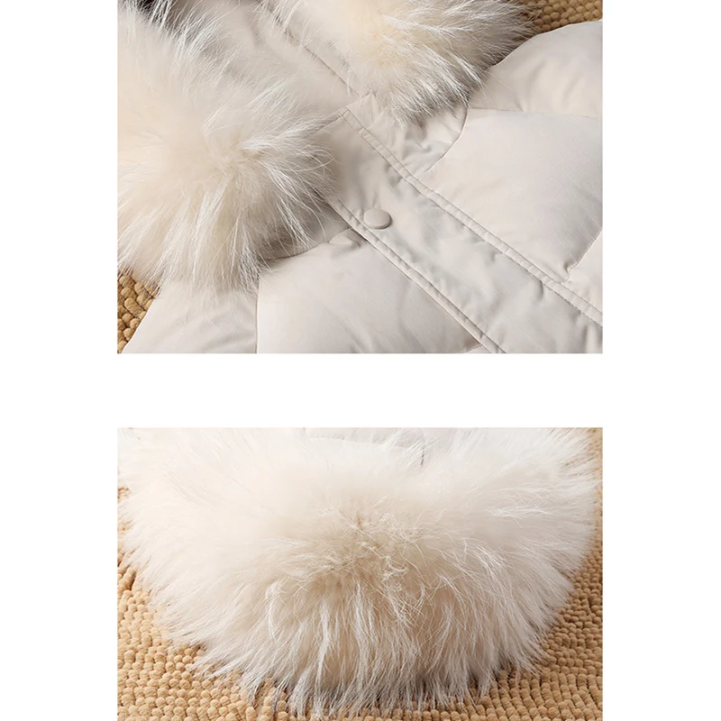 Куртка-пуховик на 90% белом утином пуху новинка женское плотное теплое длинное