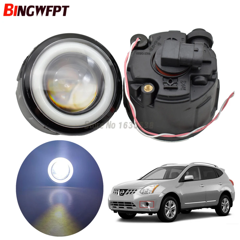 

2 шт., высококачесветодиодный ные Противотуманные фары H11 с ангельским глазом для Nissan Rogue 2010-2014, для NISSAN X-Trail T31, закрытый внедорожник