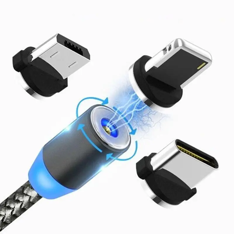 USB C Magnetic Cable Fast charge 3A Micro Type 360 Magnet Charger For iPhone Samsung Android Mobile Phone | Мобильные телефоны и