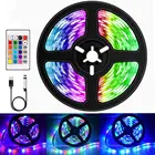 Светодиодная полоса светильник для комнаты USB Bluetooth RGB светодиодная полоса 5050 DC 5V Гибкая Светодиодная лампа лента для телевизора настольного экрана Диодная подсветильник ка