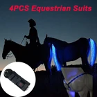 3 шт. светодиодный светящийся Конный костюм для верховой езды, ночное освещение, видимый Конный инвентарь, конный инвентарь, конные ножки, нагрудные хвосты, ремни