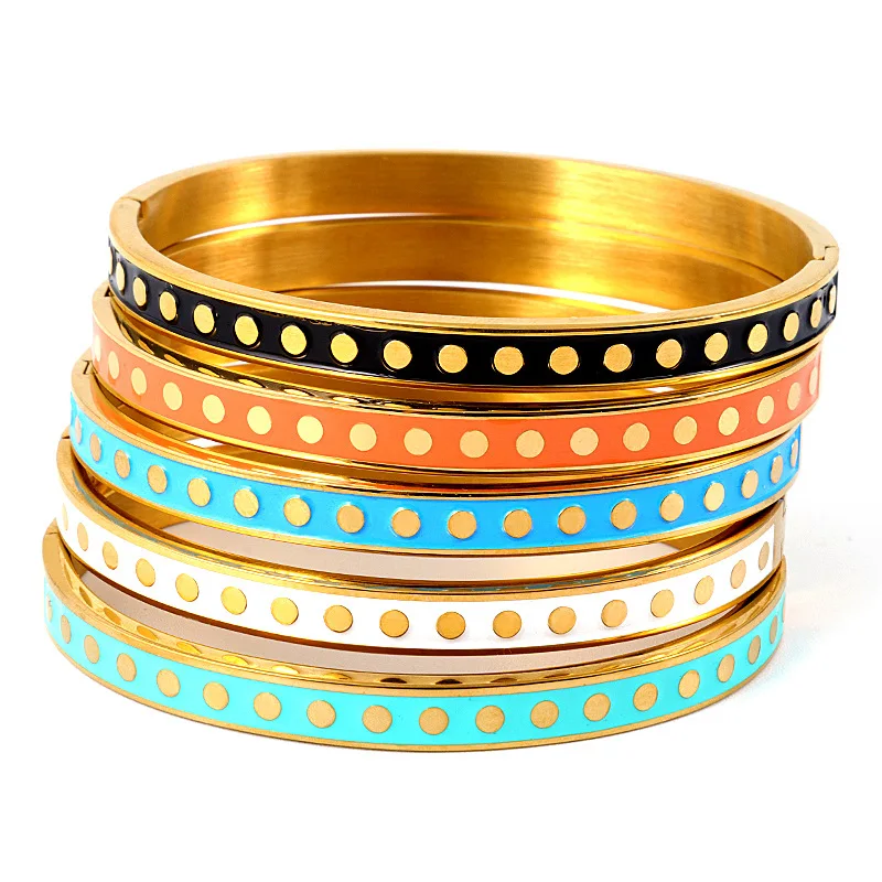 

Bracelet Alloy Couple Bracelets Bangle Colorful Enamel Vintage Bracelet Gift For Men For Women Stainless Steel Jewelry Christmas