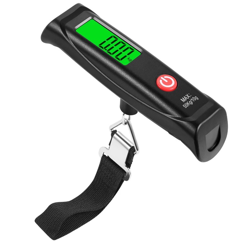 A12L-Strap Цифровые подвесные багажные весы Steelyard Hook Scale lcd демонстрационный кейс для путешествий ручной баланс веса - Цвет: A12L-Strap