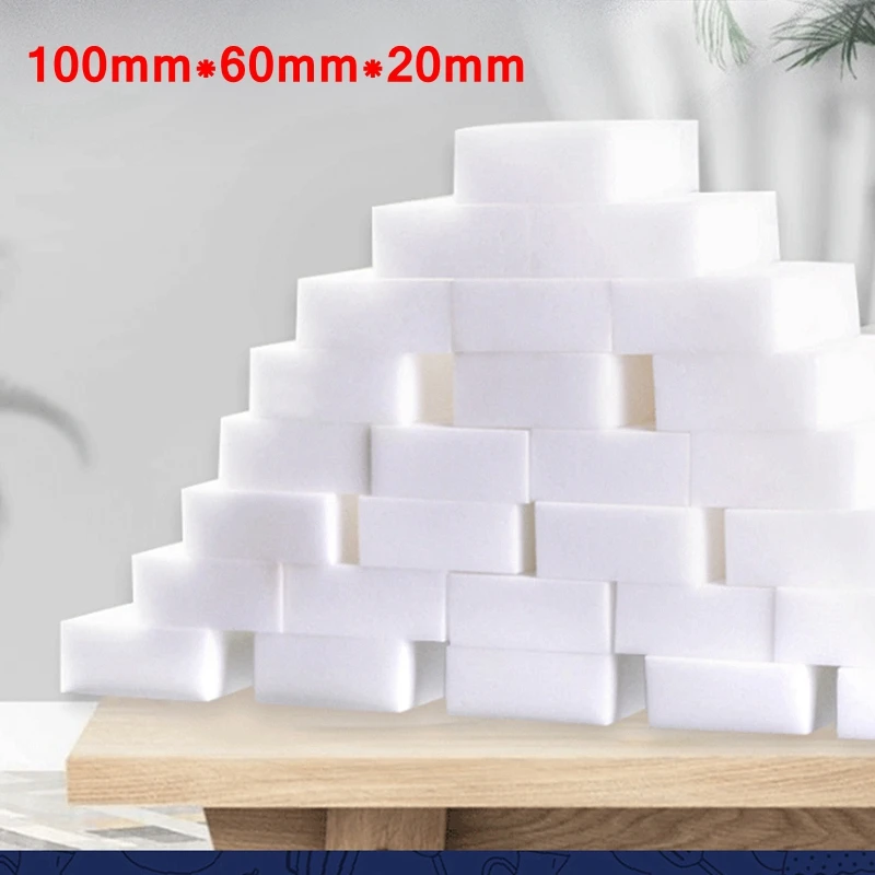 

50pcs/lot 100*60*20mm Melamine Sponge Magic Sponge Eraser Kitchen Bathroom Cleaning Eraser Dish Car Office Cleanser Sponge