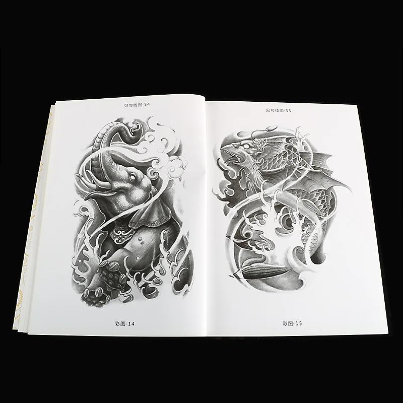 

Tattoo Books Buddha Dragon Leopard Tiger Bat Phoenix Erlang God Chinese Traditional Mythical Character Tattoo Art Accessories