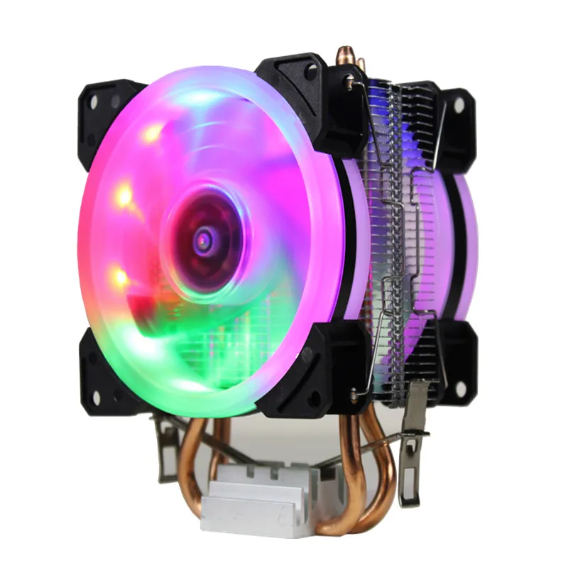 Светодиодный охлаждающий вентилятор для ЦП RGB 2 тепловые трубы 12 В Радиатор Intel LAG