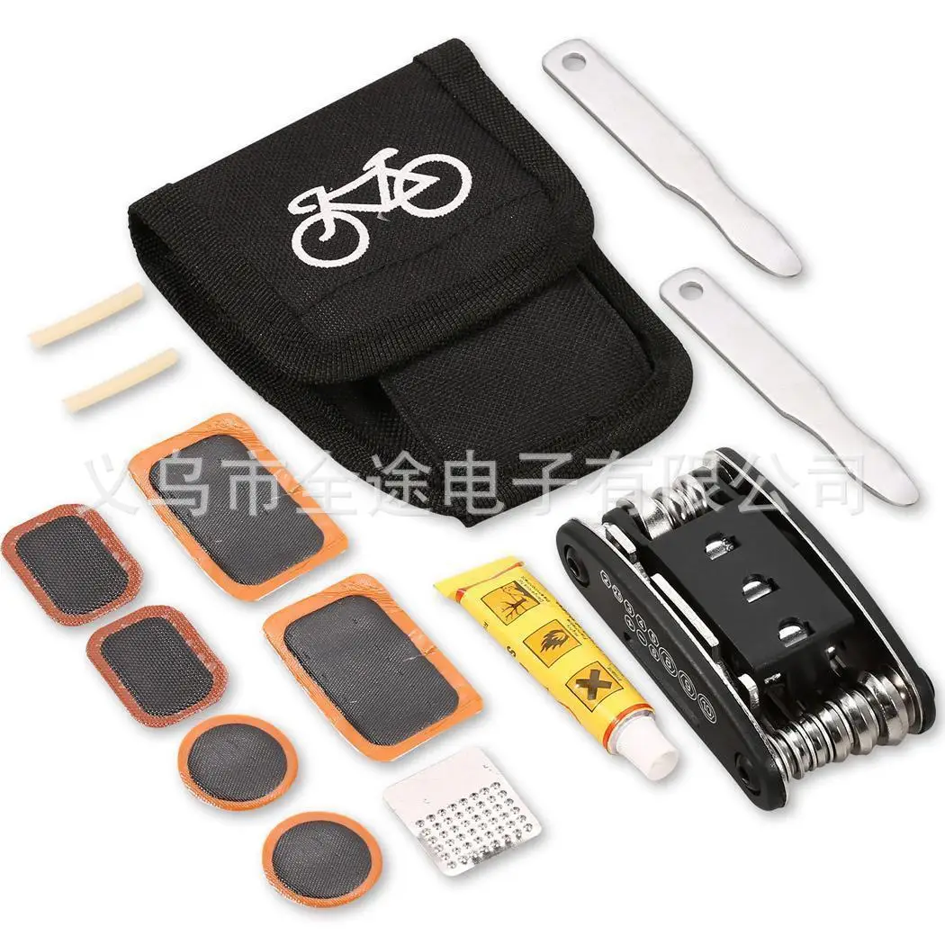

16-in-1 Multifunction Mechanic Repair Tool Kit with Tire Puncture Repair Tools Screwdriver Wrench Set Bicycle Kit 2020