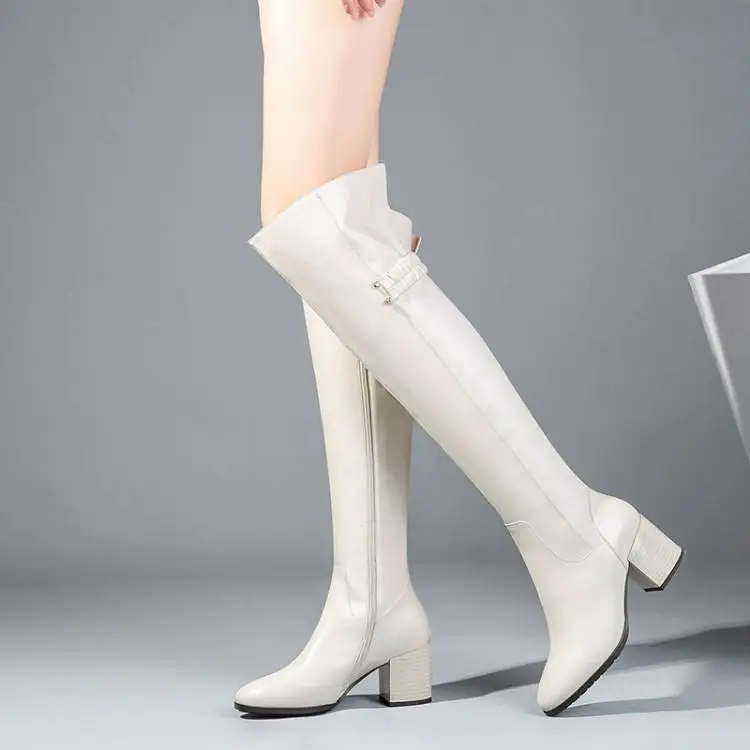 Сапоги до колена женские сапоги сезон осень-зима для верховой езды на среднем