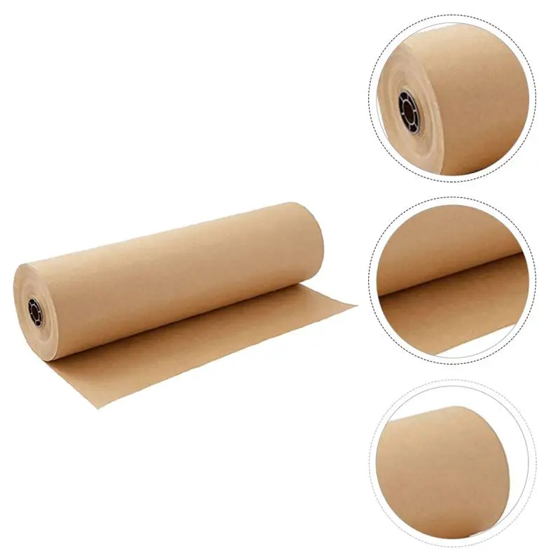 

1 Roll Kraft Paper Roll Nice Fine Chic Brown Paper Roll DIY Handicraft Paper Packing Tool