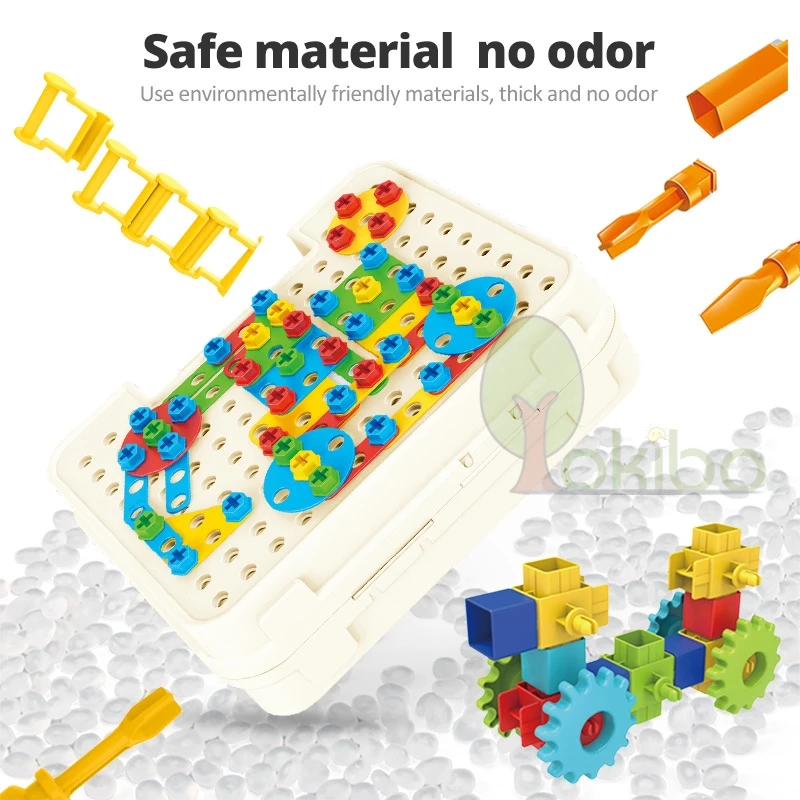 

DIY Drilling Screw Creative Puzzle Building Bricks 3D City Technical Electric Gear Set Assembly Educational Toys For Children