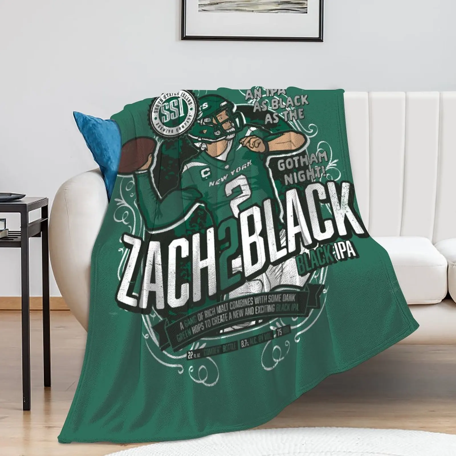 Одеяло 2 Zach Wilson в винтажном стиле с этикеткой пива ультрамягкое