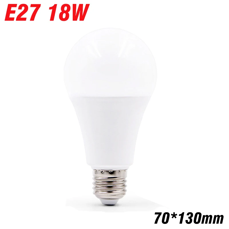 E27 18W 220V Bombilla светодиодный светильник E27, реальная мощность, 3 Вт, 6 Вт, 9 Вт, 12 Вт, 15 Вт, 18 Вт, 20 Вт, 220 В, светильник-свеча E14, высокая яркость, лампада, светодиодный светильник - Испускаемый цвет: E27 18W 220V