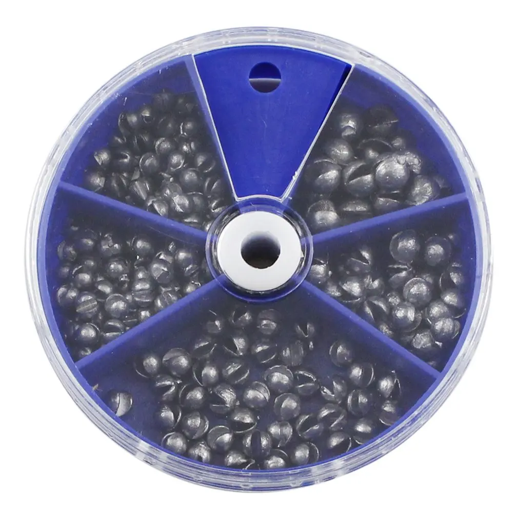 

205pcs/Box Open Bite Lead Set 0.2-0.8g Bare Fishing-clip Drop Biting Round Plumb Bob Auxiliary Fishing Tackle Gear New Arrival