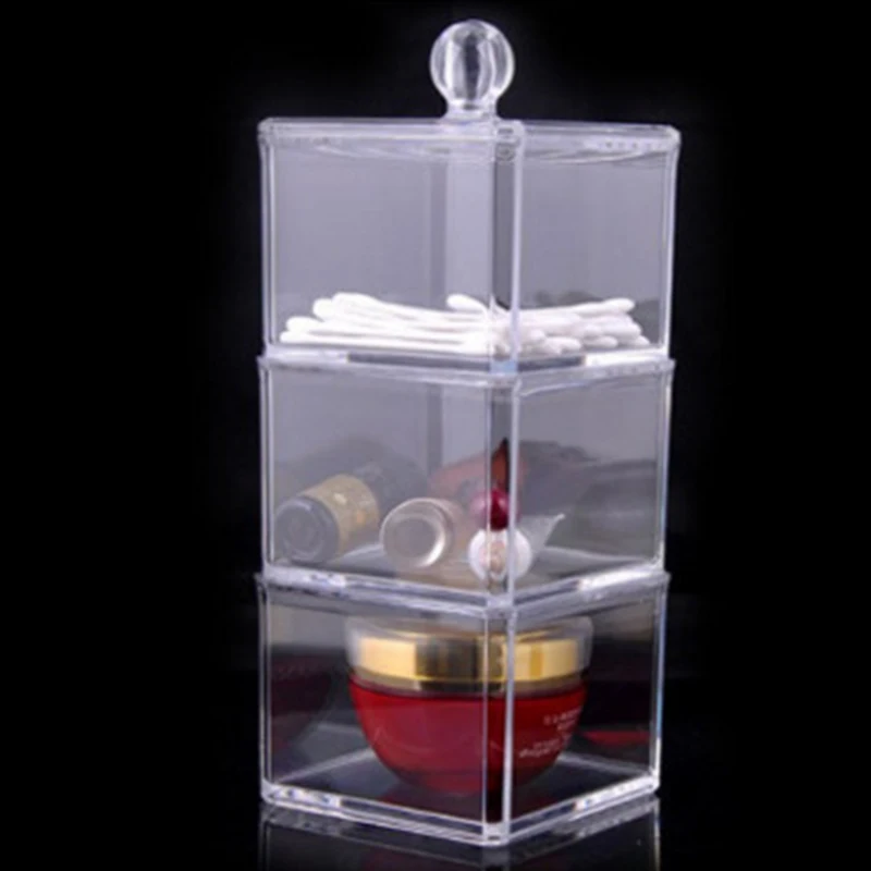 

Transparent Jewelry Storage Box Dust-Proof Container For Earrings Rings Durable Acrylic Organizer Multi- Function Container