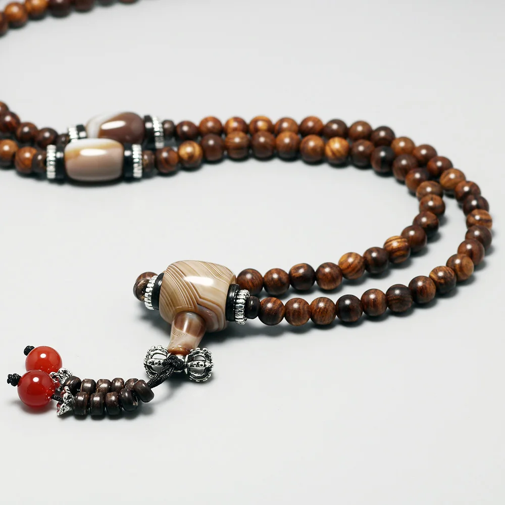 Браслет из натурального розового дерева с бусинами для женщин и мужчин браслет 108