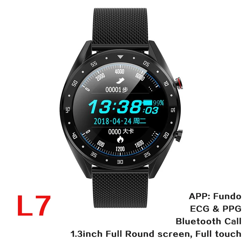 L7 Black steel 696 K7 спортивные бизнес часы кровяное давление мониторинг сердечного ритма управление сном водонепроницаемый смарт-браслет коммуникационные часы - Цвет: L7 Black steel