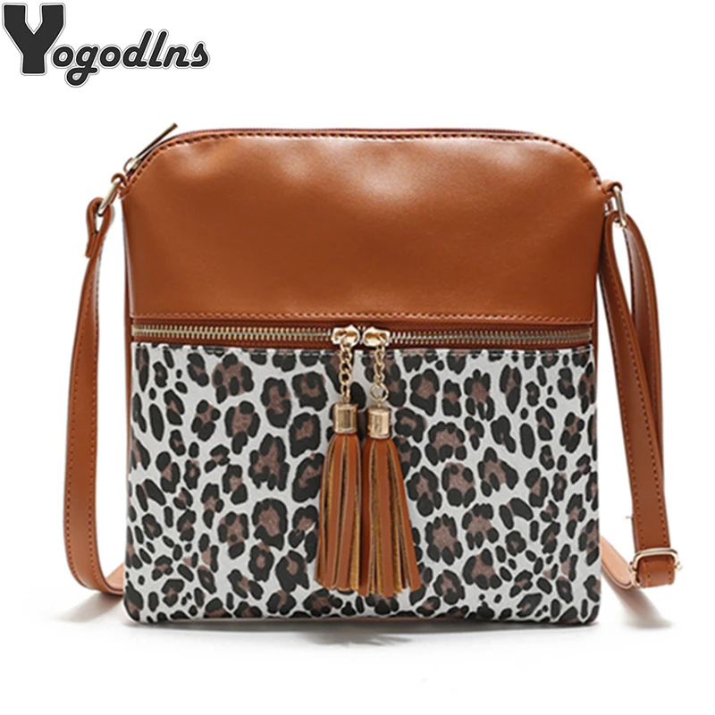 Модная женская сумка через плечо с леопардовым принтом кошелек из искусственной