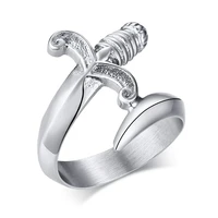 jhsl novelty funny sword design big large men rings silver color stainless steel fashion jewelry gift size 8 9 10 11 12