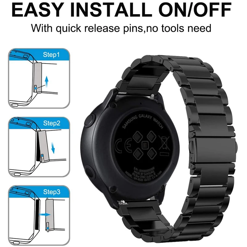 22 мм 20 металлический ремешок для Samsung Gear sport S2 S3 классический amazfit gtr huawei GT 2 42 46 galaxy