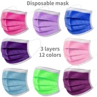Одноразовая Нетканая 3-слойная маска с фильтром, 10-100 шт., фиолетовая, розовая, фруктовая, зеленая маска для лица, дышащая фотомаска для взрослых