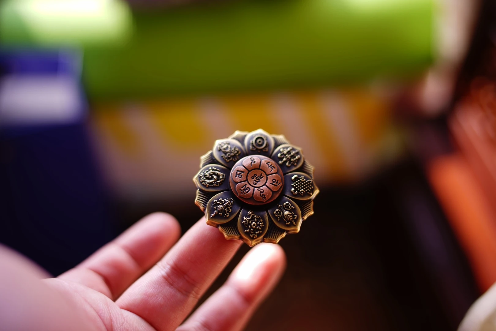 Оригинальный имитированный в китайском стиле EDC имитирующий кожу гироскоп Будда