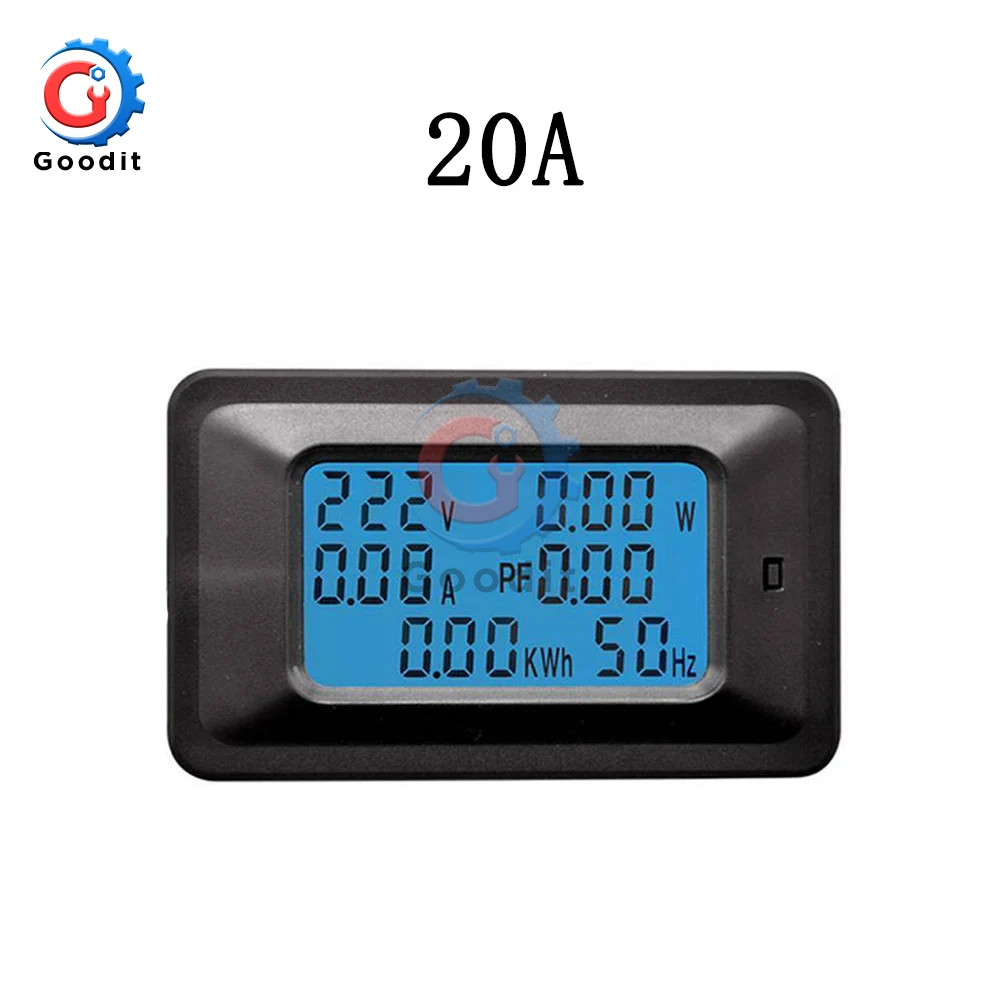 20A without CT Coil AC 5 кВт 85 В~ 250 В 220 В цифровой измеритель напряжения индикатор мощности энергии Вольтметр Амперметр ток Ампер Вольт ваттметр тестер детектор - Цвет: 20A without CT Coil