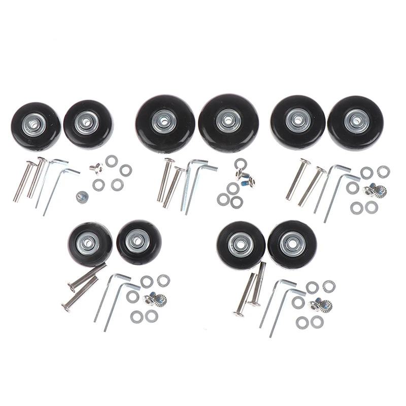 

NEW 1Set Luggage Wheel Suitcase Replacement Wheels Axles Repair Rubber Travel Luggage Wheel Black with Screw 5Sizes