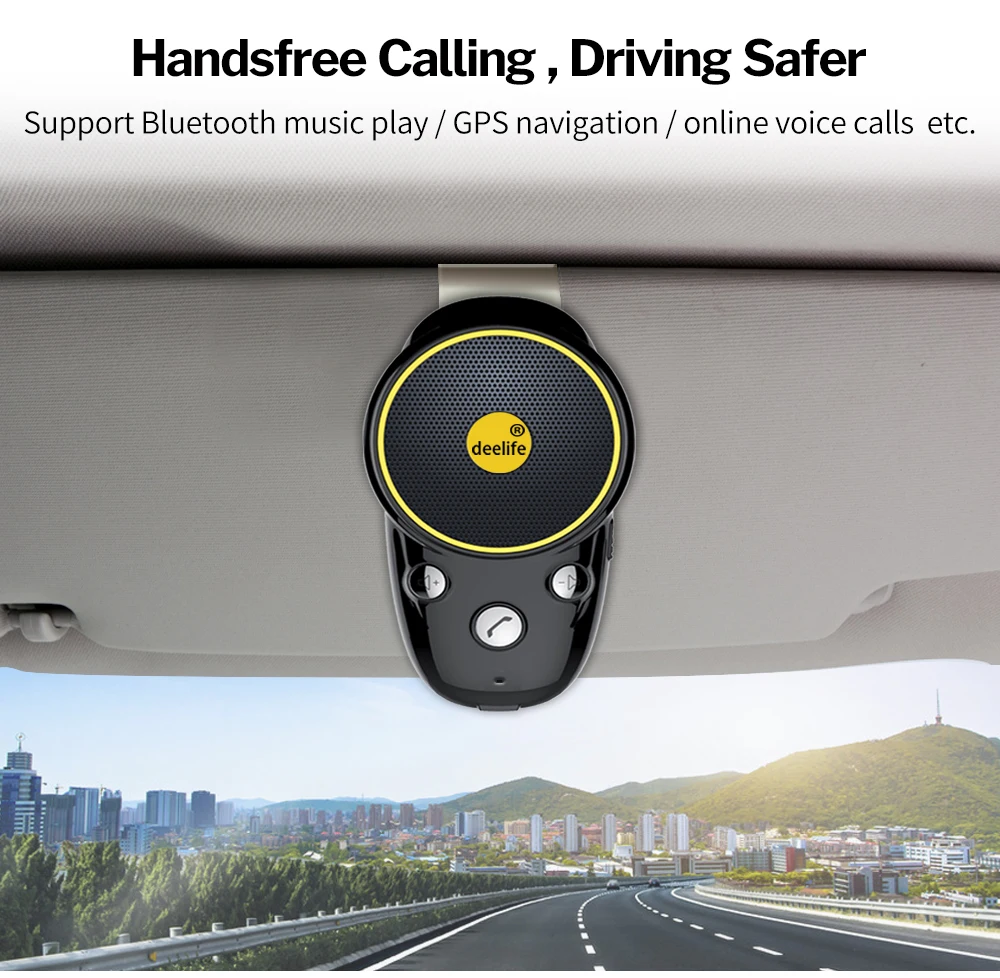 Deelife Громкая связь Bluetooth автомобильный комплект Солнцезащитный козырек динамик авто беспроводной динамик телефон Carkit для телефона руки бесплатно