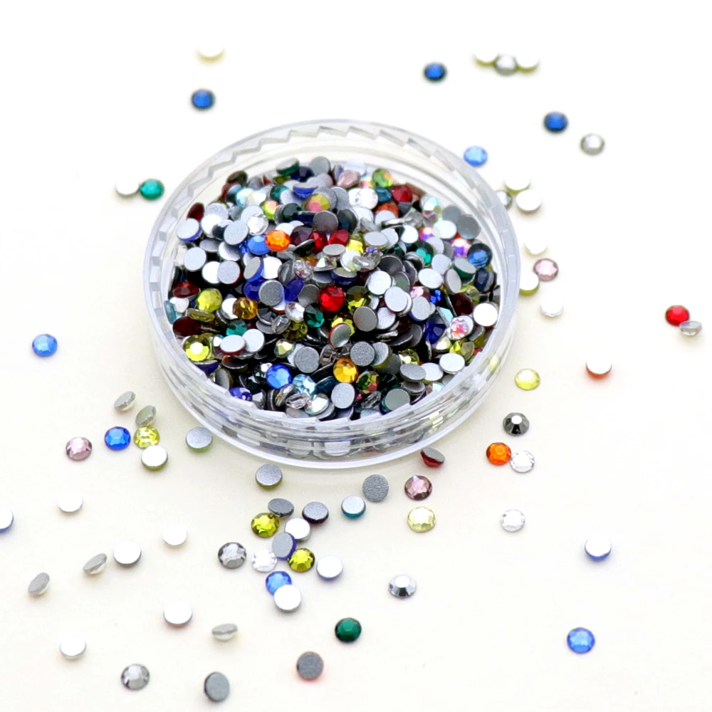 Стразы маникюрная смесь SS6 20 цветов 1440 шт. плоская задняя сторона с негорячей