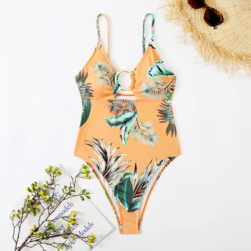 

Сексуальный цельный купальник Zrtak, боди с вырезами, женский купальник 2022, купальный костюм с принтом, ребристые цельные костюмы, пляжная оде...