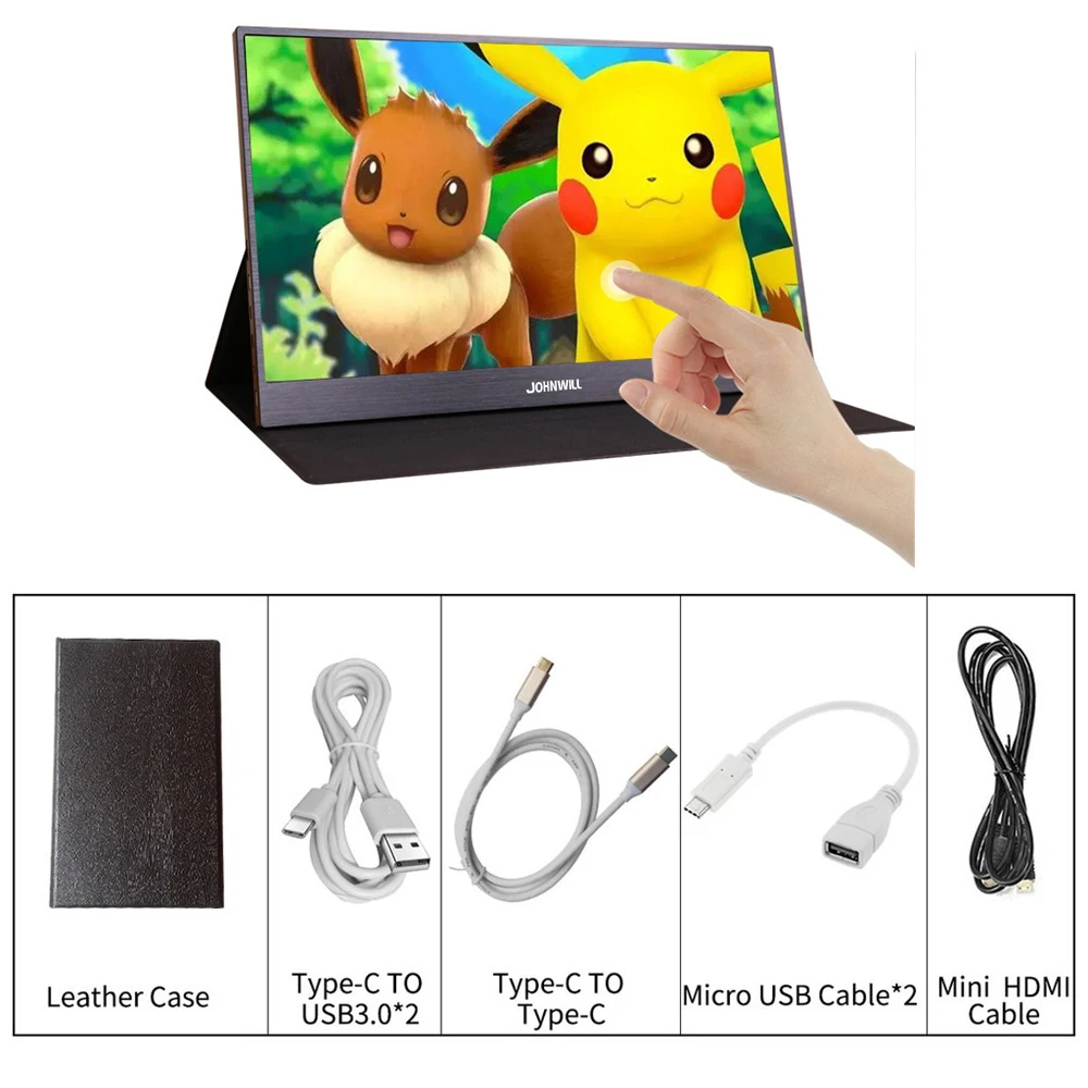 touchu creen Портативный монитор 15," HDMI сенсорный экран lcd usb тип-c 1080P ips для raspberry pie PC PS4 ноутбук телефон Xbox переключатель - Цвет: touchu creen