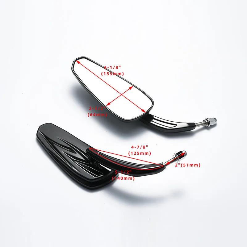 Мотоциклетные огнестойкие хромированные/черные боковые зеркала для Harley Davidson