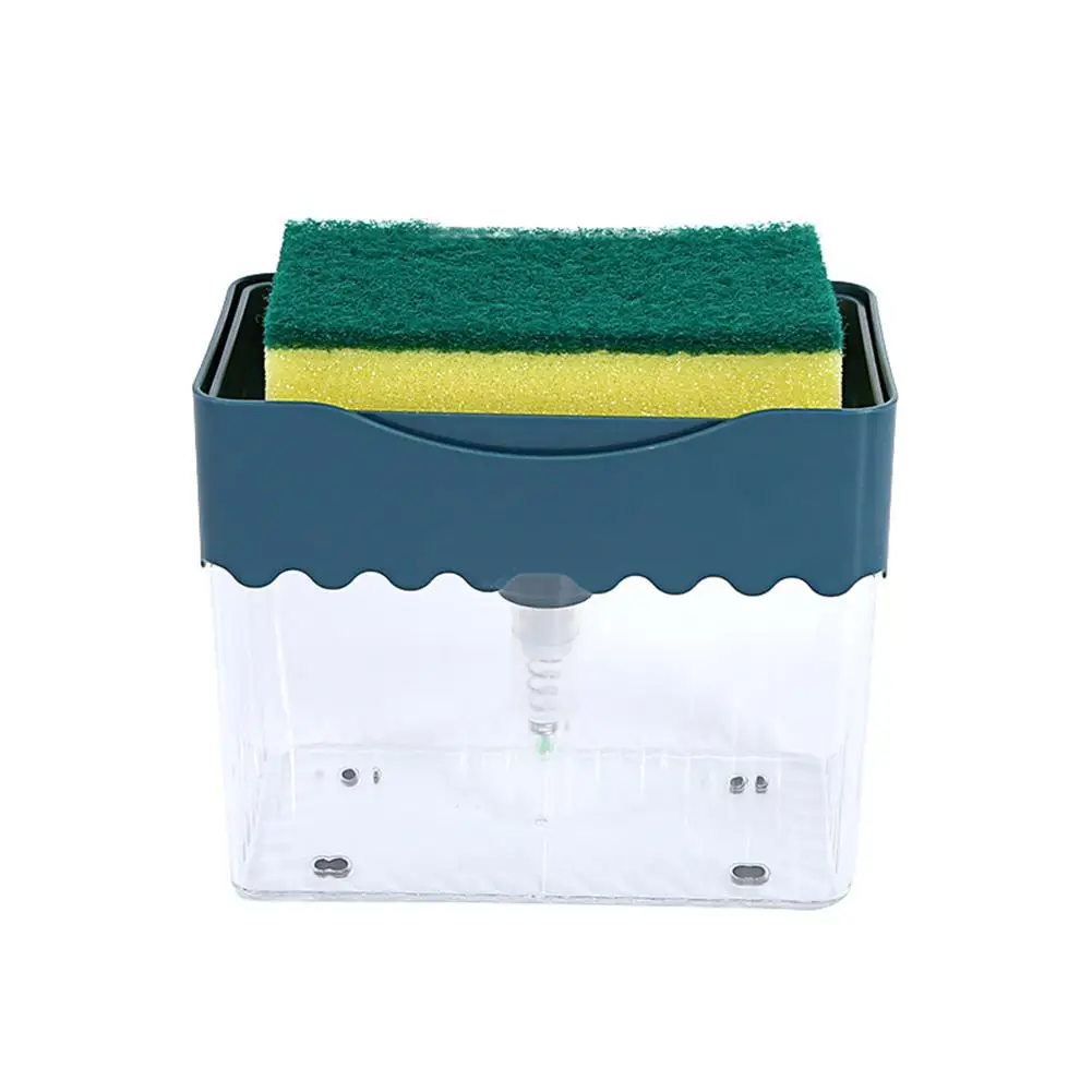 

Kitchen Soap Dishwashing Detergent Press Dispenser Sponge Cleaning Pad Container