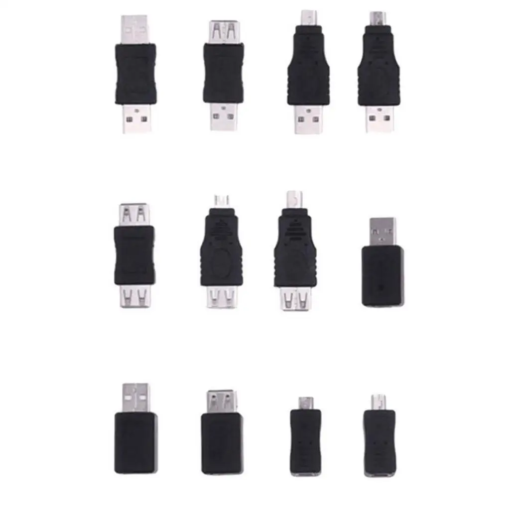 12 шт./лот 12 в 1 OTG адаптер конвертер комплект USB 2,0 мужчин и женщин микро мини USB2.0 муфты Mix Set A& B длинный удлинитель конвертер