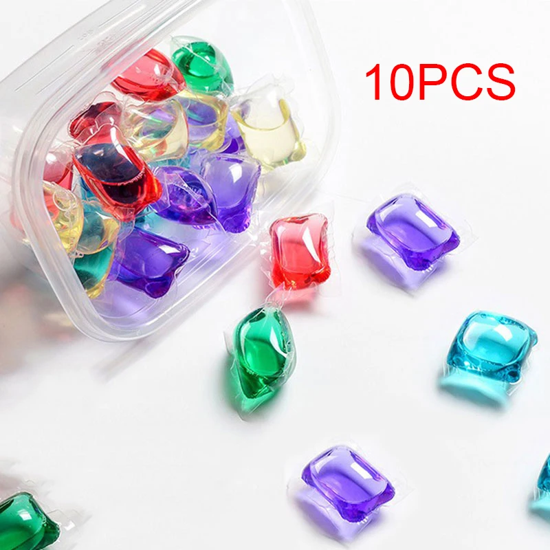 10PCS 1/5/10 шт красочный шарик для стирки гелевые бусины удивительный аромат антибактериальные Защитная одежда аромат жидкий стиральный шарики - Цвет: 10PCS