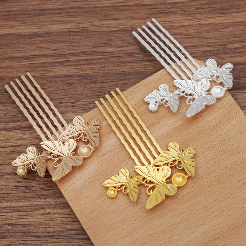 

10 PCS 26*49mm Alloy Butterfly Hair Comb For Women Hair Accessories DIY Jewelry Making