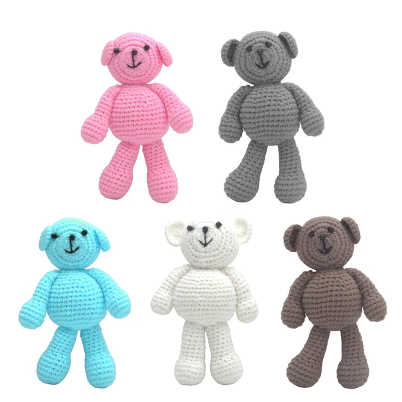 2023 New Newborn Baby Girls Boys Bear Photography Prop Photo Crochet Knit Toy Cute Gift