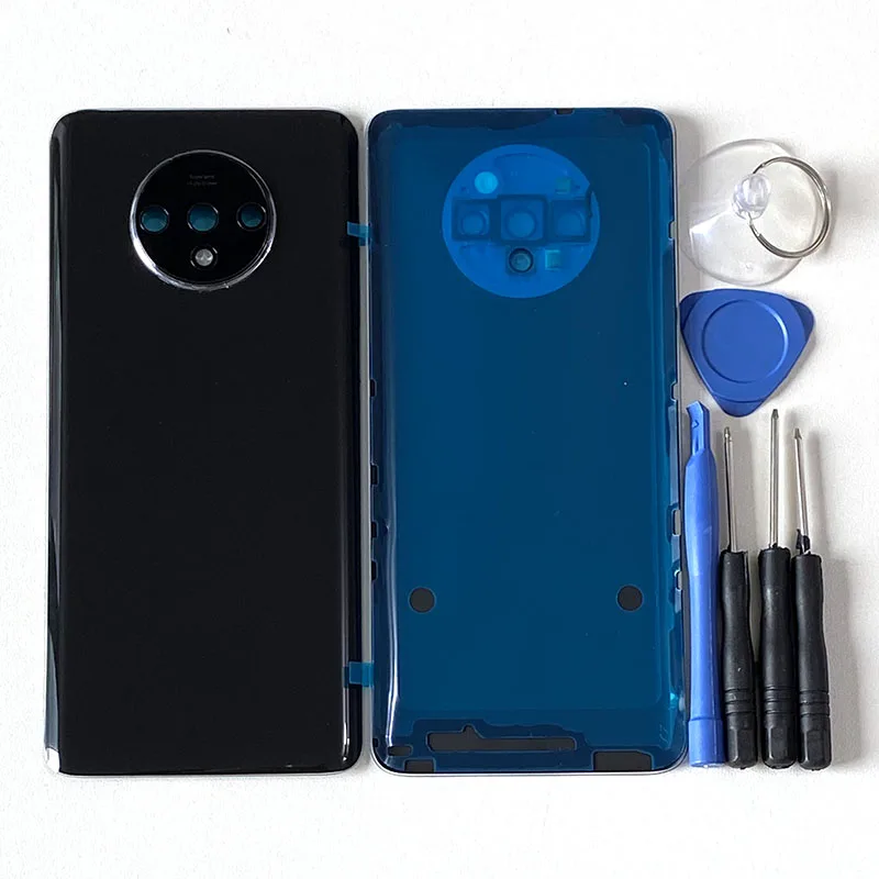 

Original M&Sen 6.55" For OnePlus 7T Glass Rear Back Battery Cover Case Housing+Camera Frame Lens Flash+Adhesive Sticker