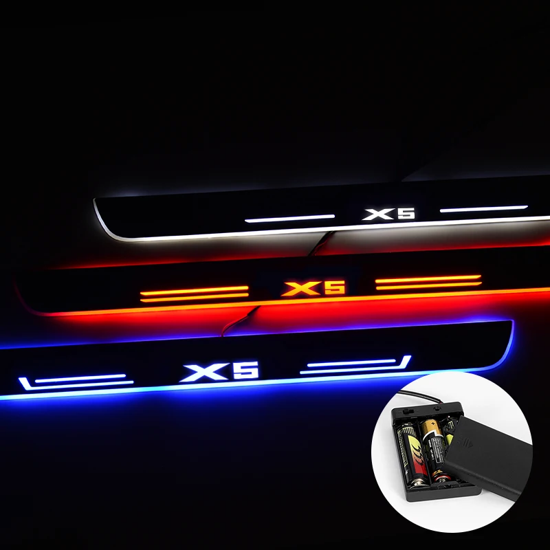 Светодиодный порог для BMW X5 E70 F15 2007 2016 2017 потоковый светильник накладка акриловая