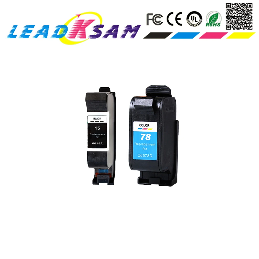 Картриджи чернильные совместимые с hp15 78 XL C6615A C6578A Deskjet 3920 Fax 1230 PSC 500 720 750 760 Officejet 950